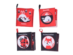 4pcs Livro De Tecido Para Bebê Infantil Com Desenhos Animados Brincos Educativos Macios