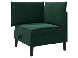 Sofá Esquinero Con Almacenamiento Verde Oscuro Terciopelo