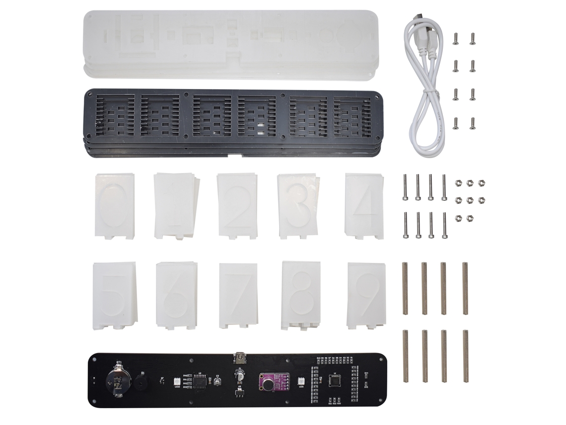 Kit De Reloj Despertador Digital Led De 6 Dígitos Con Espectro Musical Y Pantalla De Temperatura.