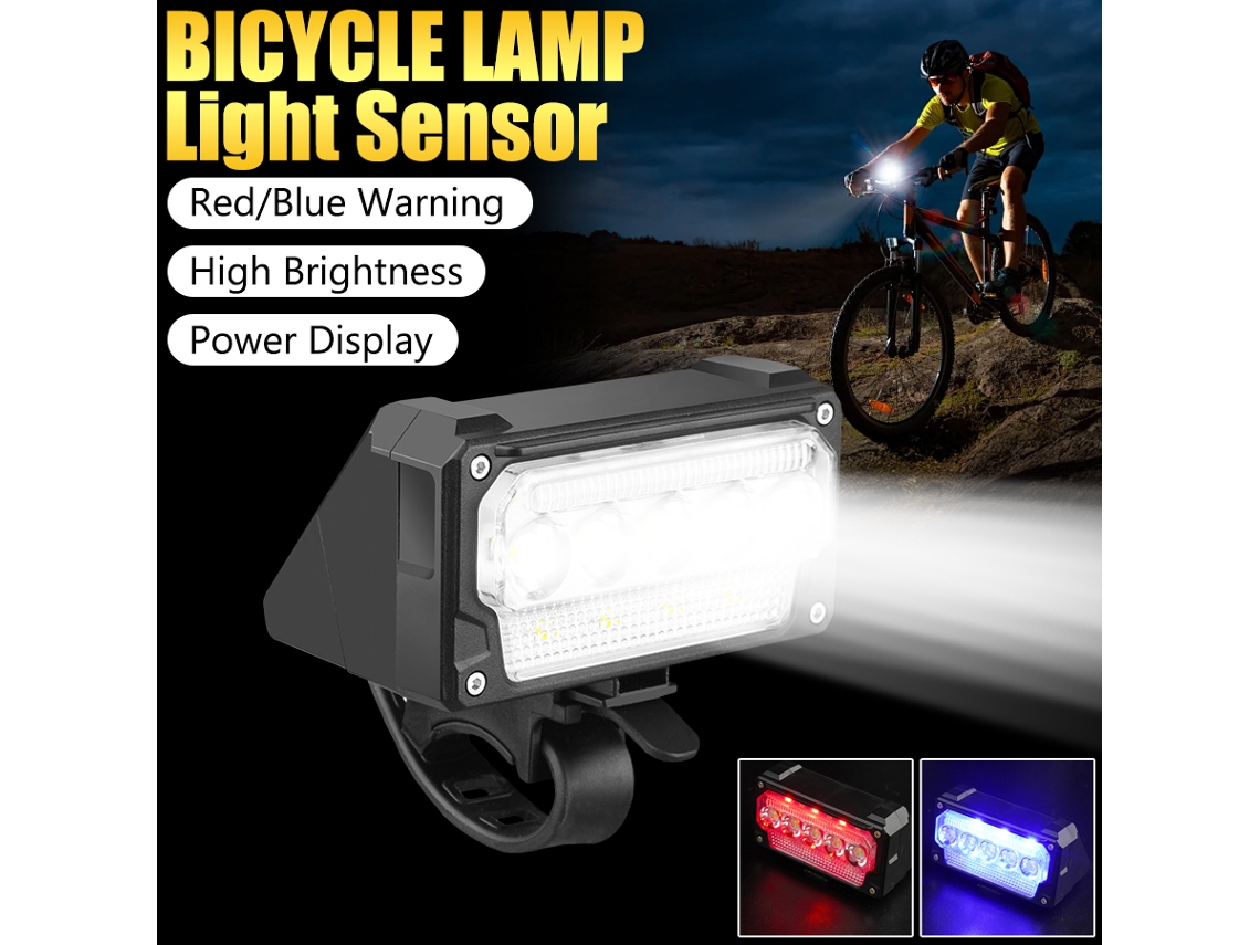 Luz delantera para bicicleta con 1200 lúmenes, batería de 4000 mAh, recargable por USB, resistente al agua para ciclismo nocturno. Aeuzwr