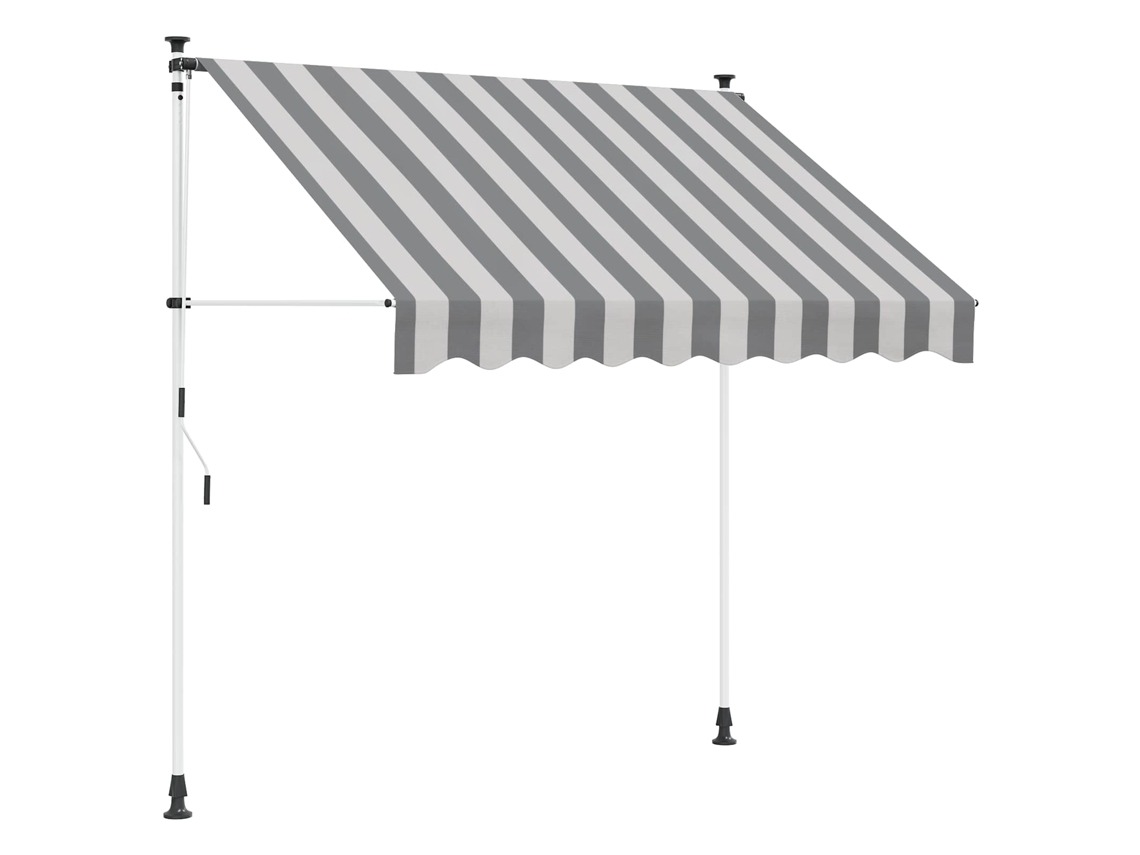 Vidaxl Toldo Retráctil Manual Antracita Y Blanco 400 Cm