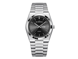Reloj de cuarzo para hombre Ruolindo GD303 con brazalete de acero y calendario.
