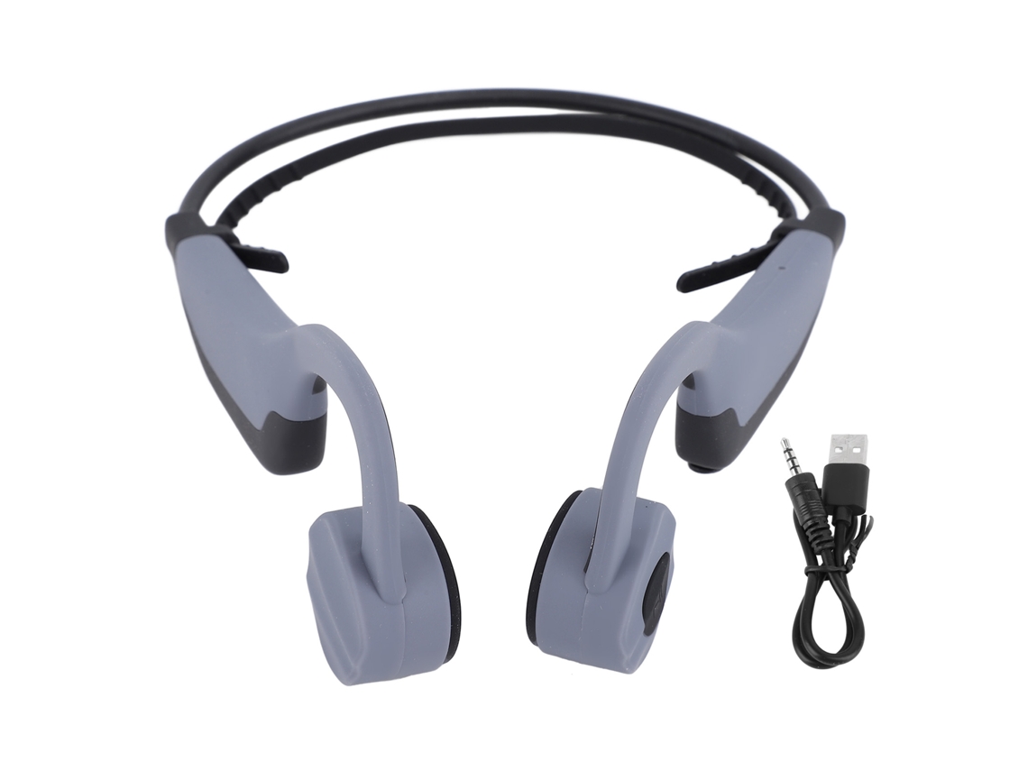 Auriculares Inalámbricos De Conducción Ósea, Bluetooth, Resistentes Al Agua Ipx8, 16 Gb De Memoria, Color Gris.