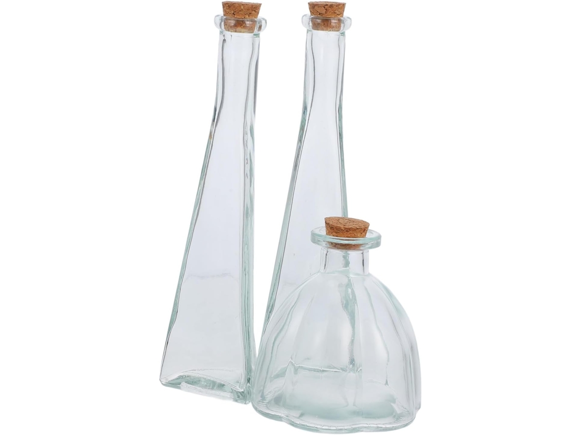 3 Piezas, Té, Vidrio, Pp, 3 Botellas De Vidrio Con Tapones De Corcho Para Ceremonia De Arena De Boda