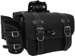 Bolsas Laterales De Cuero Negro Para Motocicleta, 2 Piezas, Con Cierre, Impermeables Y Resistentes, Para Guardar Herramientas.