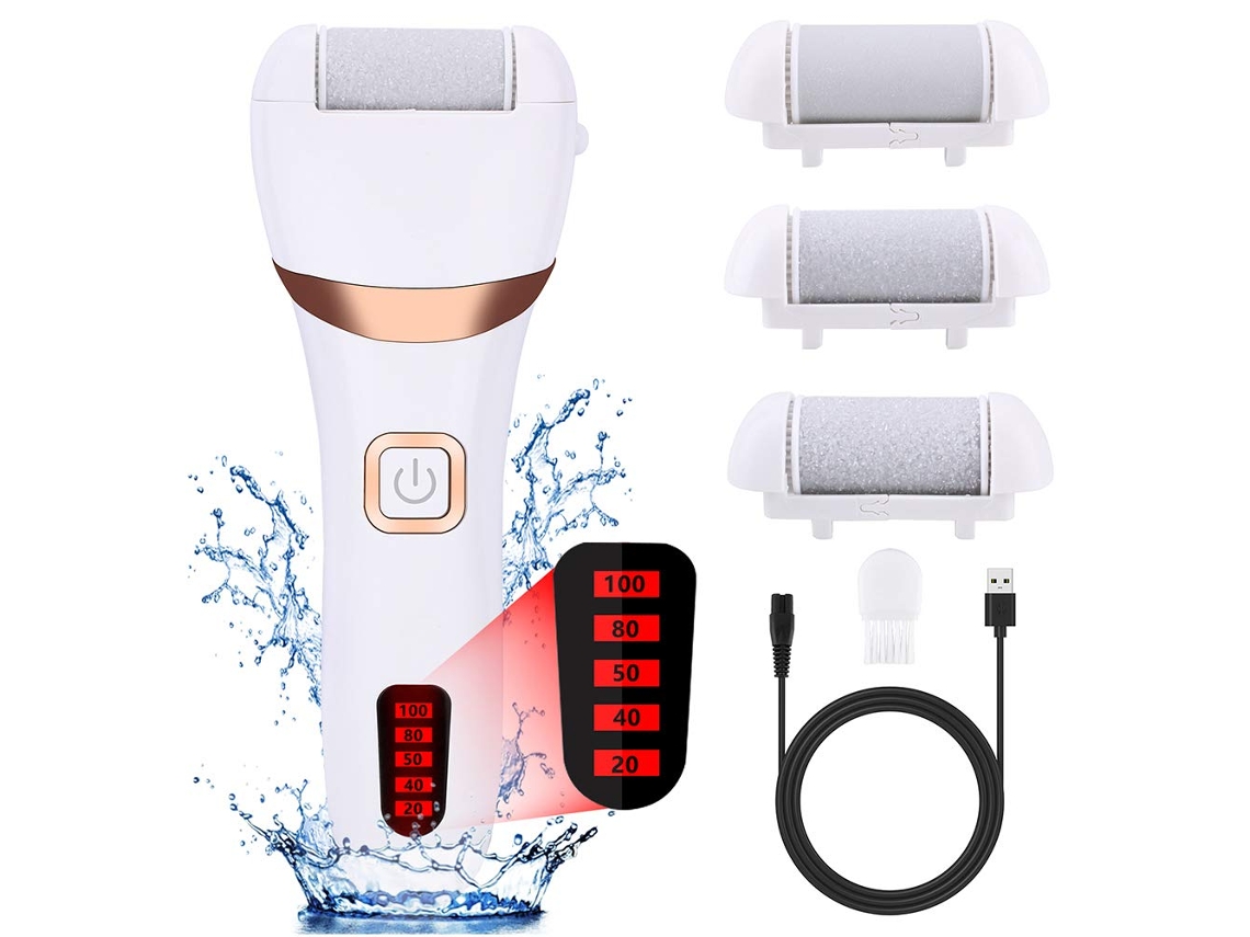 Kit eléctrico para eliminar callos de pies, exfoliante de piel muerta, lima recargable, portátil e impermeable.