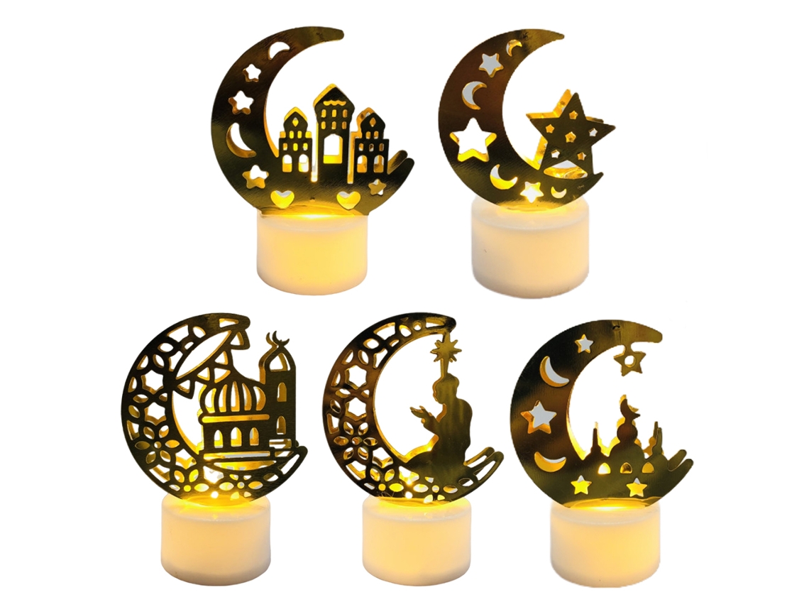 5 Velas Led Para Eid Ramadan Adornos Decorativos Musulmanes Luces Para Fiestas