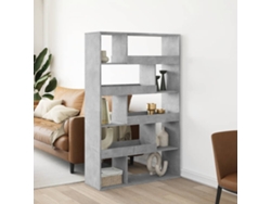 Biombo plegable | Separador de ambientes 100x33x156,5 cm, color gris cemento, derivado de la madera.