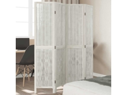 Biombo de 4 paneles de madera maciza de paulownia, blanco, Wsd529626 Lovely Home