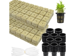 Juego De 72 Cubos De Lana De Roca, Macetas De Malla Para Hidroponía, 72 Cubos De Cultivo De Lana De Roca De 2,5 Cm (1") Y 50 Vasos De