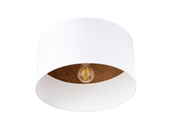 Lámparas de techo Telesto de tela/madera/acero blanco/marrón oscuro 20x35x35cm SOLLUX LIGHTING