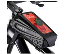 Bolsa de cuadro de bicicleta mejorada, soporte impermeable para teléfono para bicicleta, diseño con tapa, bolsa dura para manillar de Eva YEMAESRE