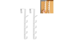 Set De 2 Colgadores Traseros De Puerta, Percha Vertical Blanca Para Ropa, Gorras, Bolsos Y Toallas, Organizador Ahorra Espacio Para Hogar