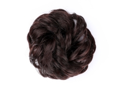 Coleta De Pelo De Pelo Cacheado Fluffy Con Elastico Marron Oscuro Para Escenario