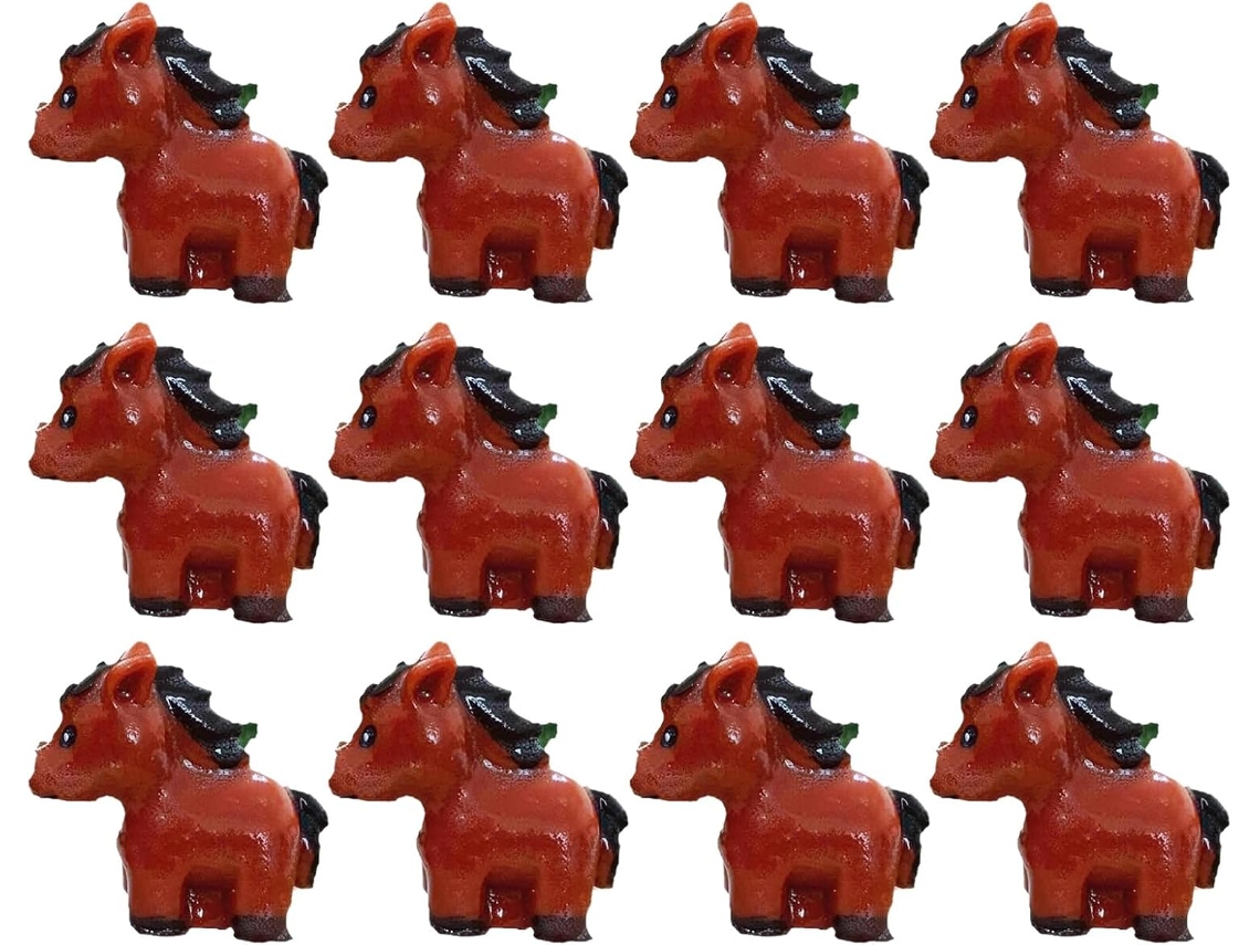 12 Pequeñas Estatuas De Caballos De Resina, Decoración De Mesa Para Año Nuevo