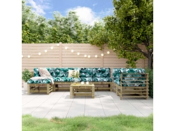 Conjunto de muebles de jardín de madera de pino impregnada Dkd Home Decor