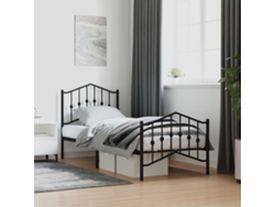 Estructura Cama Sin Colchón Con Estribo Metal Negro 80x200 Cm