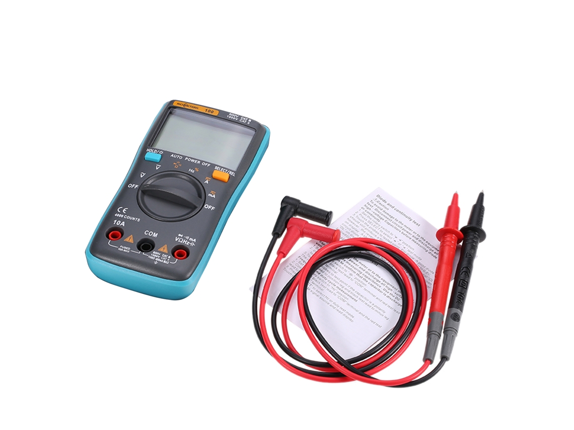 El Multímetro Digital Lcd True Rms Richmeters Rm100 Mide Voltaje, Corriente, Resistencia, Capacitancia Y Frecuencia.