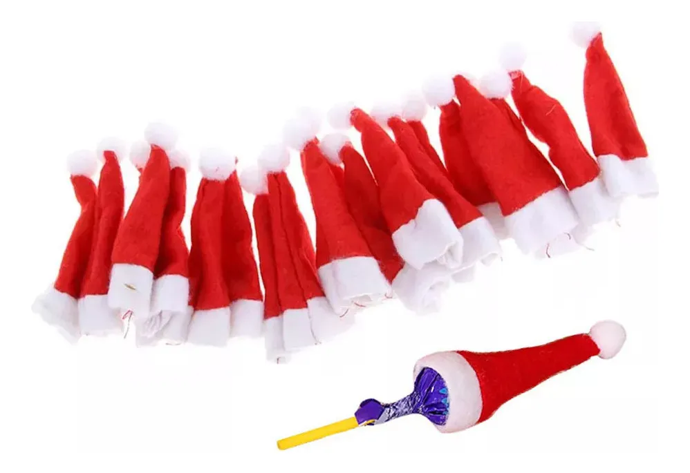 50 mini sombreros navideños para decorar en Navidad (vayotoy)