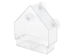 Comedero Colgante Para Pájaros, Para Interiores Y Exteriores, Transparente, De Poliestireno Expandido (ps), Ideal Para Alimentar A Pájaros Pequeños.