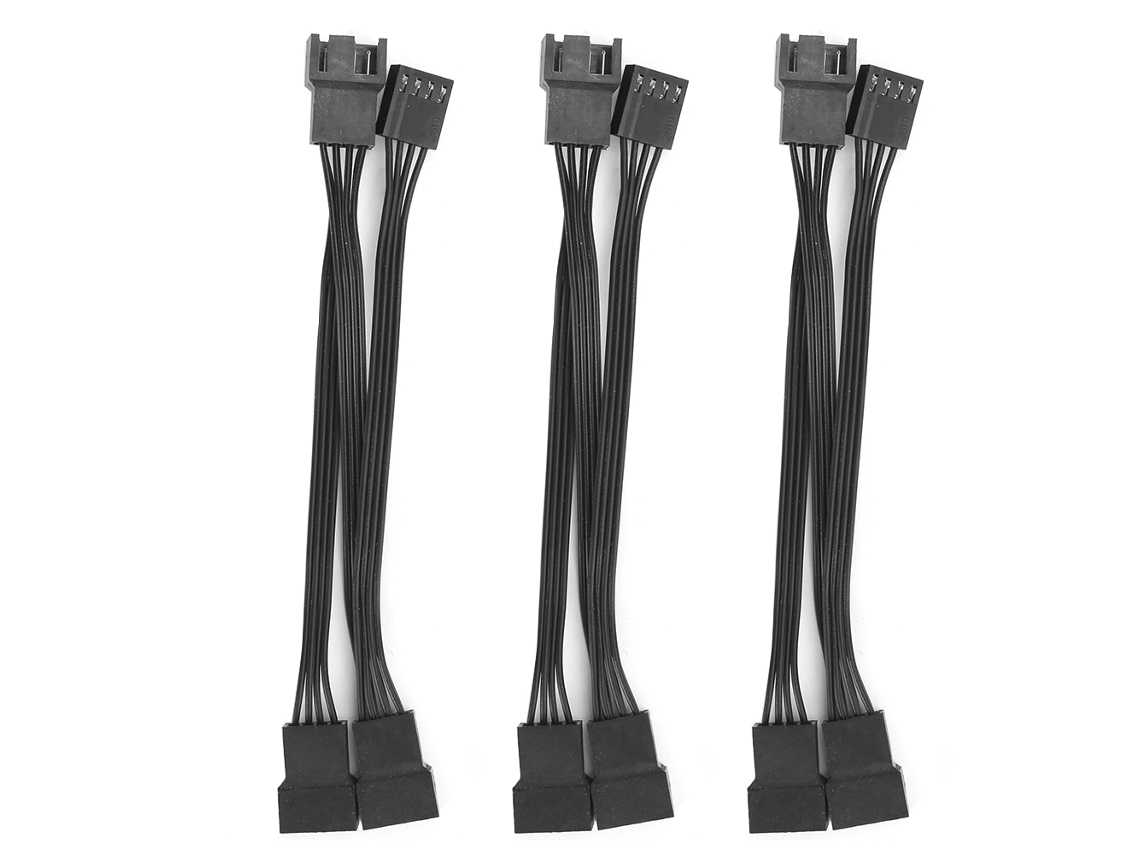 Cable De Extensión De 3 Piezas, Adaptador De Cable De 1 A 3 Y 4 Pines Para Ventilador De Cpu De Carcasa De Computadora