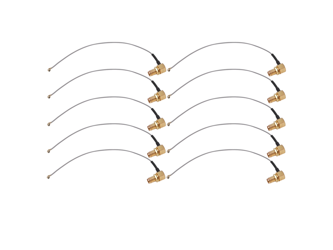 Kit de 10 cables coaxiales RF SMA hembra en ángulo recto para antena GPS Wifi de latón IPX de 50 Ω