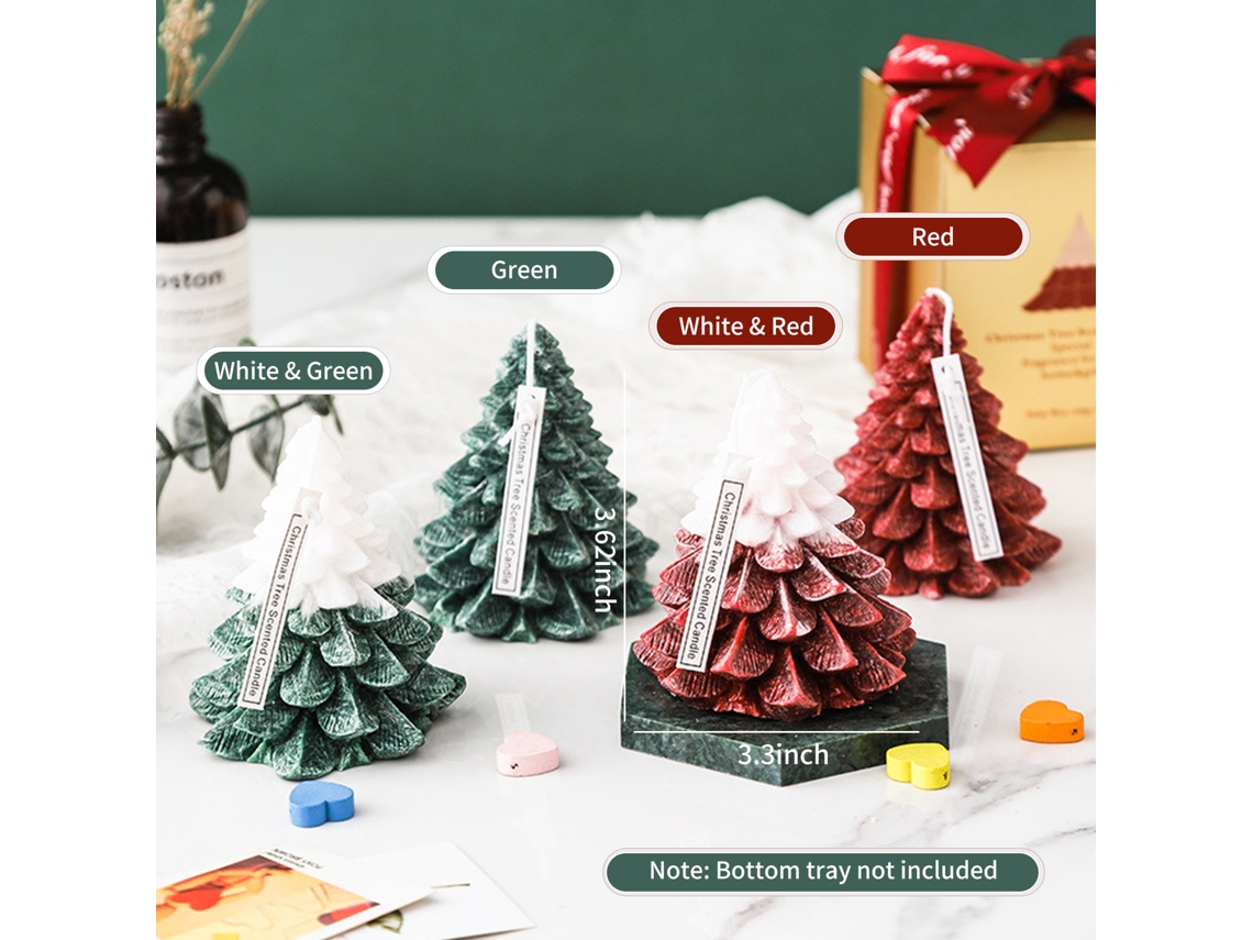 Velas Transparentes Y Perfumadas Con Forma De Árbol De Navidad, Ideales Para La Decoración Navideña, Fiestas, Bodas Y Como Regalo.
