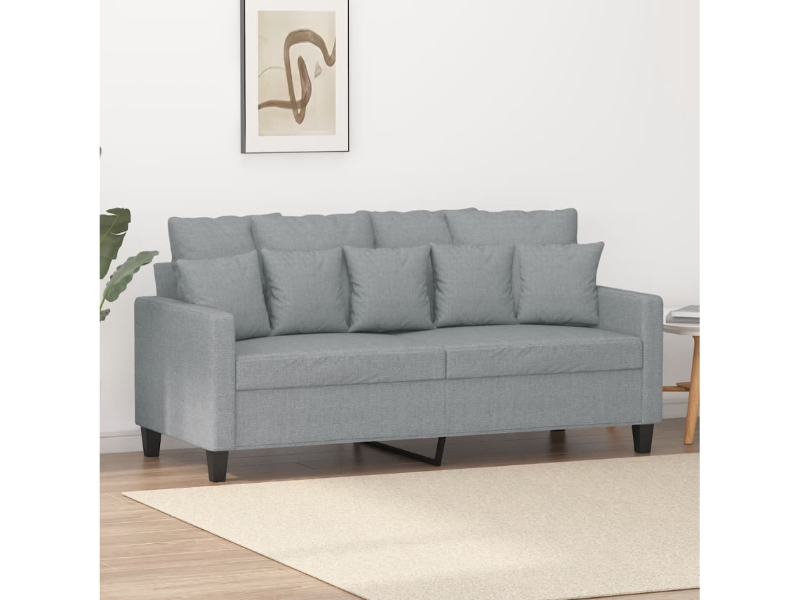 Sofá De 2 Plazas De Tela Gris Claro 140 Cm