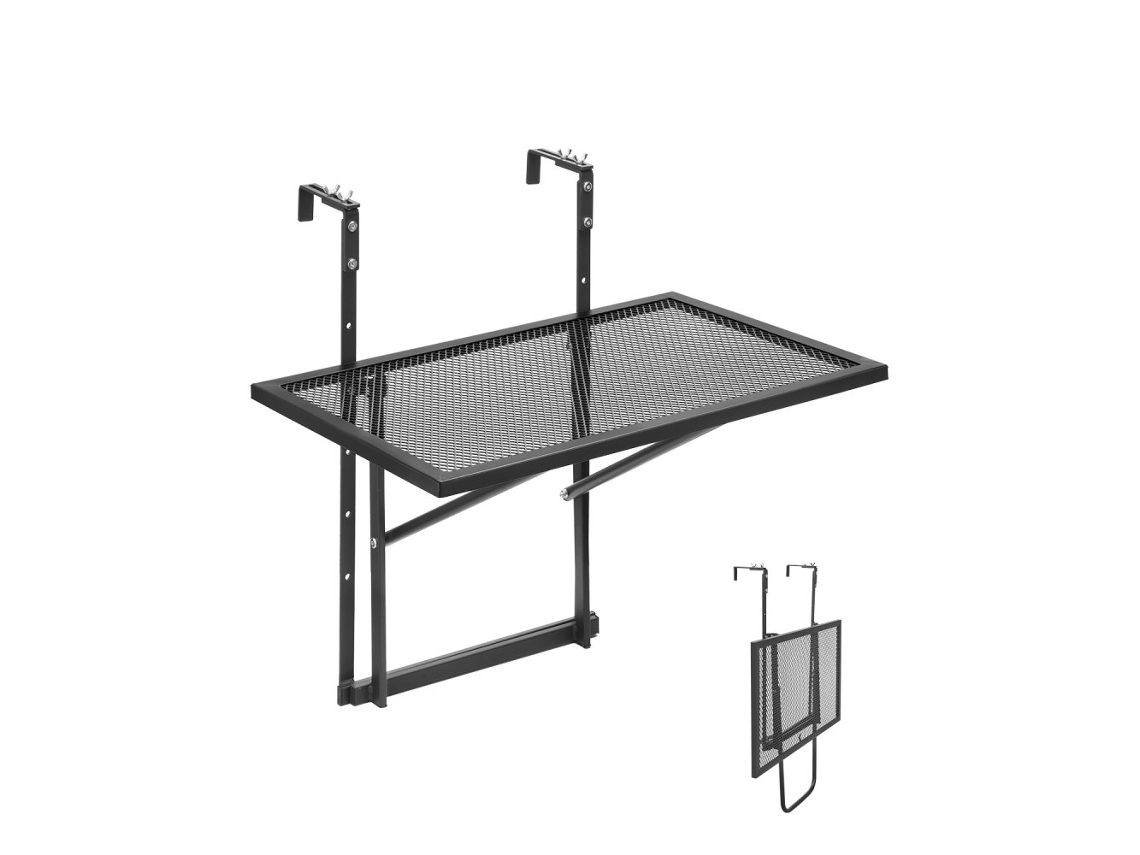 Mesa colgante regulable y resistente en acero inoxidable para balcón Tekmaquinas
