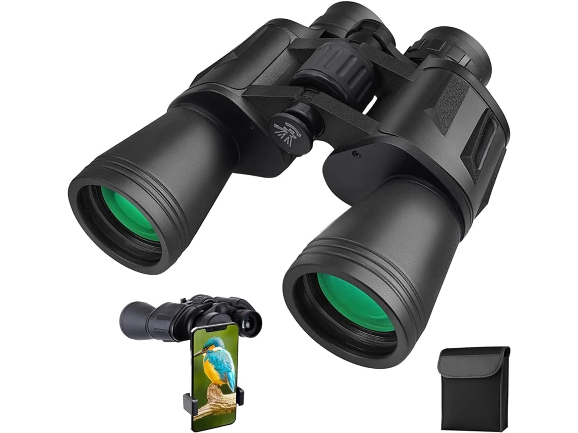 Binoculares 20x50 para adultos, compactos, impermeables, telescopio de alta potencia con visión nocturna para caza con poca luz.
