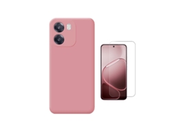 Kit Vidro Clearglass Capa Silicone Líquido Phonecare Para Oppo A6 4g - Rosa