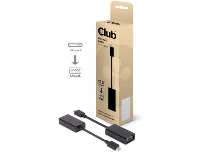 Cable Adaptador CLUB3D USB C para VGA Negro