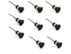 2026-48891-9pcs Mini Focos Empotrables Led 12v 1w Ip65 Techo Cocina Escaleras Diy Luz Blanca Cálida 3000k 120°
