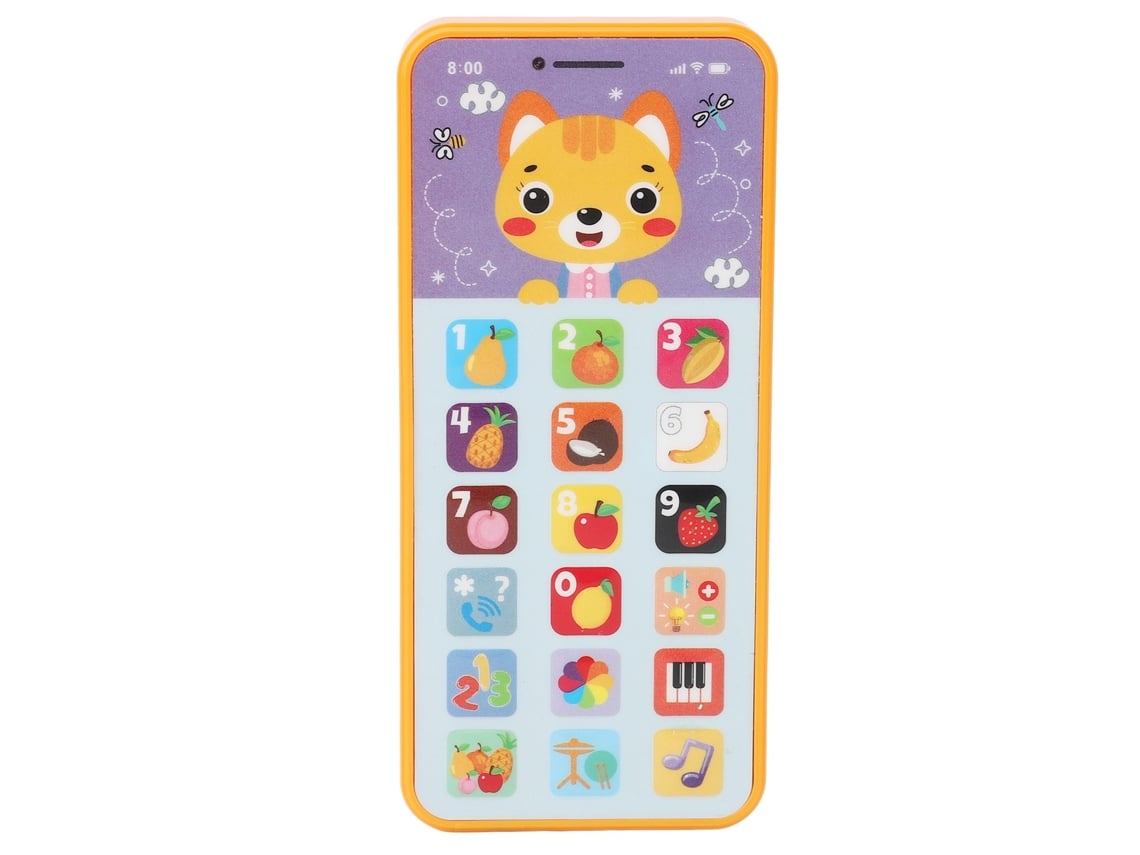 Teléfono De Juguete Para Bebés Con 18 Botones, 6 Modos, Carga Usb, Educación Temprana, Color Naranja.