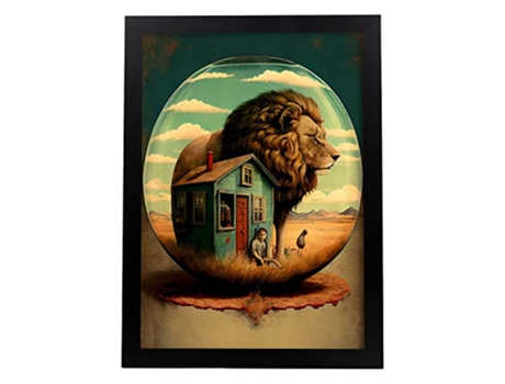 NACNIC Poster Rey De La Selva En Estilo Surrealismo Cinematográfico Ilustraciones Y Grabados De Historieta Abstracta Y Artística A3 Marcos Negros