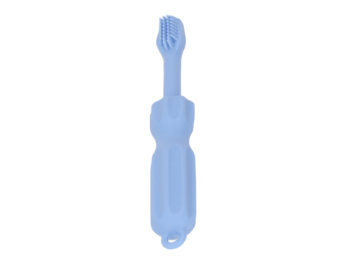 Cepillo De Dientes Molar De Silicona 2 En 1 Para Bebés, Suave Y Para La Dentición, Color Azul.