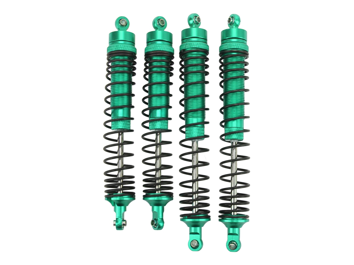 Amortecedor De Choque Dianteiro E Traseiro De Alumínio Ajustável Com Mola Para Carro Rc 1/10 Axis Rbx10 Ryft 4wd Verde