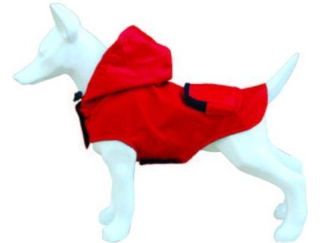 Abrigo de Lluvia para perros FREEDOG Bolsillo 40 cm Rojo