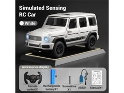 Miniatura todoterreno Mercedes Benz 4x4 a escala 1:14 con control por gestos MDUG (blanco)