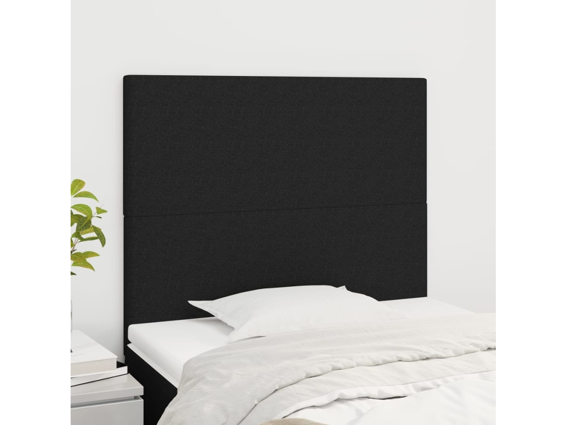 Cabeceros 2 Unidades De Tela Negro 80x5x78/88 Cm