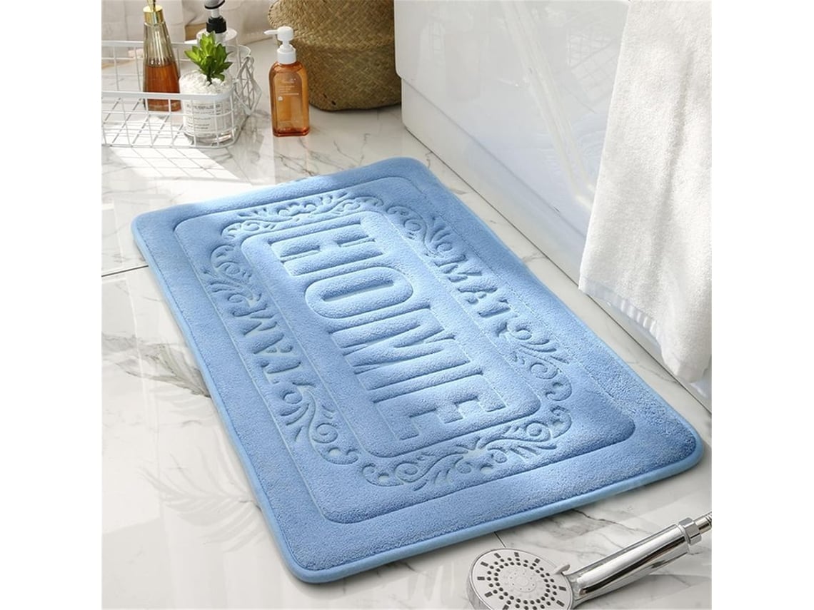 2026-tapete De Baño Linjou, Alfombra De Espuma De Memoria, Antideslizante, Suave Y Absorbente (azul Claro)