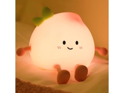 Luz de noche para niños, luz de silicona suave para guardería con 7 colores y 3 niveles de luz cálida ajustable (rosa)