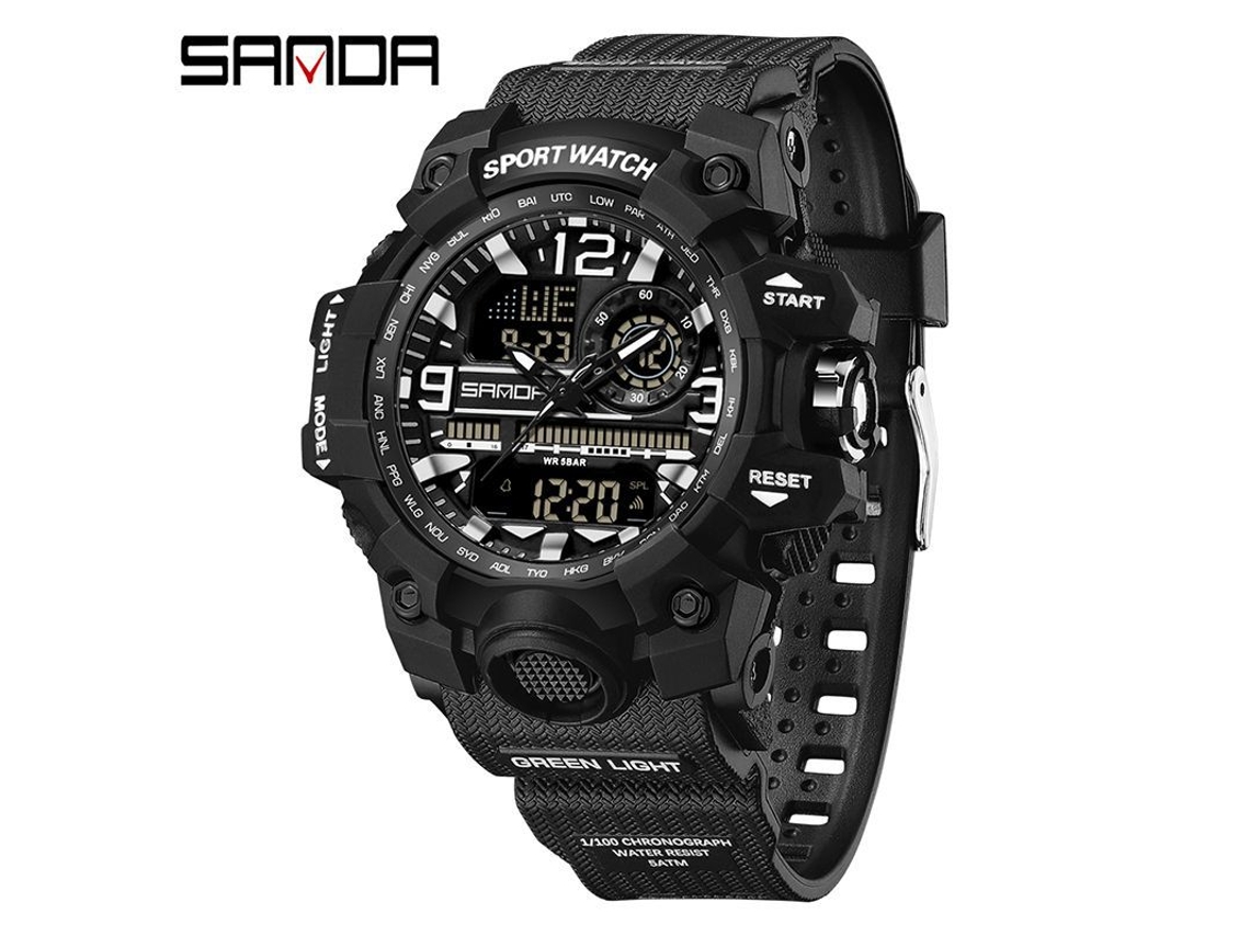 Reloj Electrónico De Moda (totalmente Negro para Mujer) Con Acabado Luminoso, Resistente Al Agua, A Los Golpes Y Con Alarma.