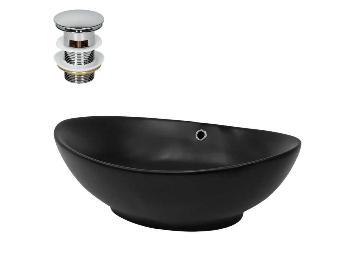 Lavabo ML-DESIGN (59 x 38 x 19 - Cerámica - Negro)