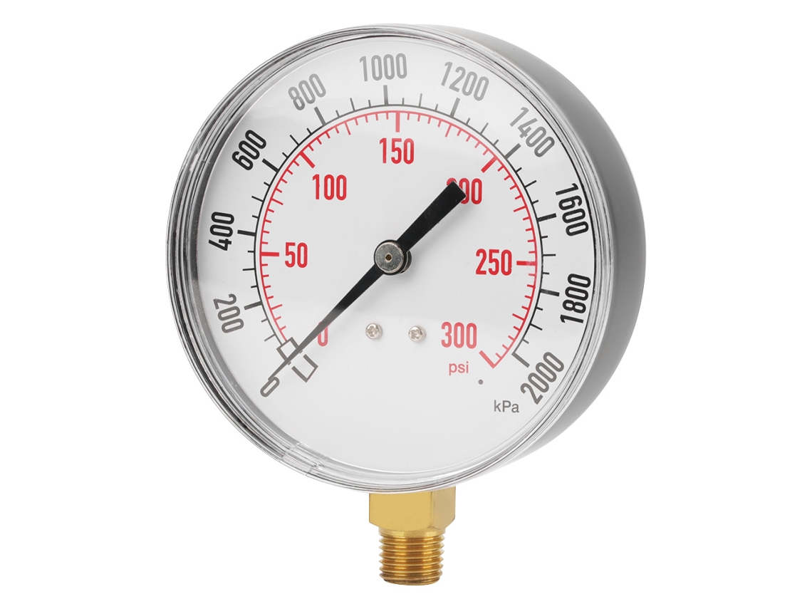 Manómetro De Presión De 0 A 300 Psi Con Conexión Npt De 1/4 De Pulgada, Doble Escala Psi/kpa.