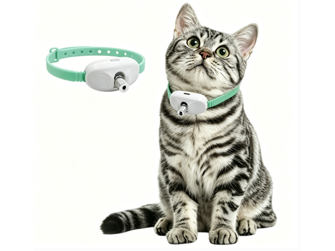 Collar Láser Para Gatos Verde Recargable Usb 2 Modos De Juego