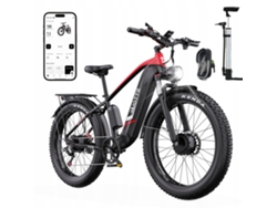 Bicicleta eléctrica Duotts F26 de 1500 W, 55 km/h, 120 km, 48 V, 20 Ah, 264,0 W, neumáticos anchos (48 V, 750 W²)