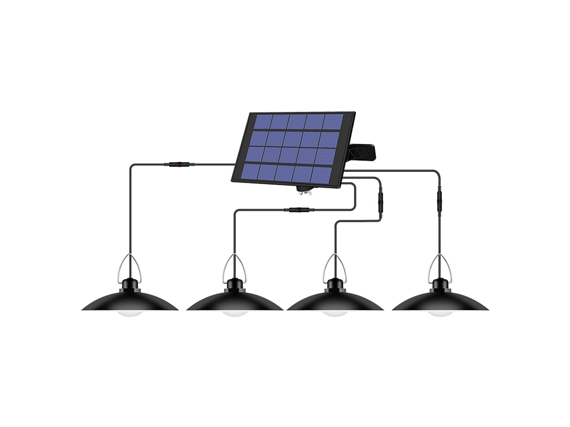 Lámpara colgante solar 2026 con panel ajustable, sensor de luz, encendido/apagado automático, resistente al agua IP65, para jardín, patio, exteriores e interiores.
