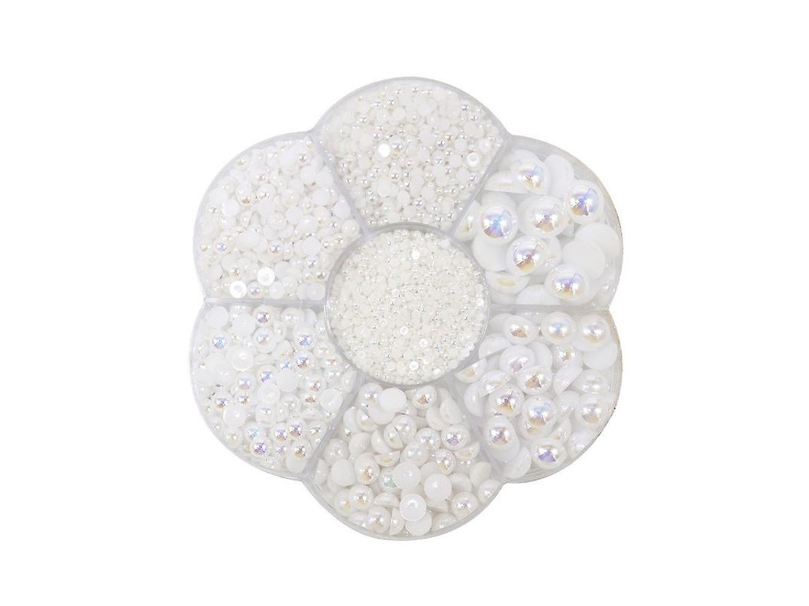 Kit De 5600 Perlas Semicirculares De Base Plana Para Manicura Y Manualidades, Con Pinzas Y Lápiz Para Extraer Los Cristales.