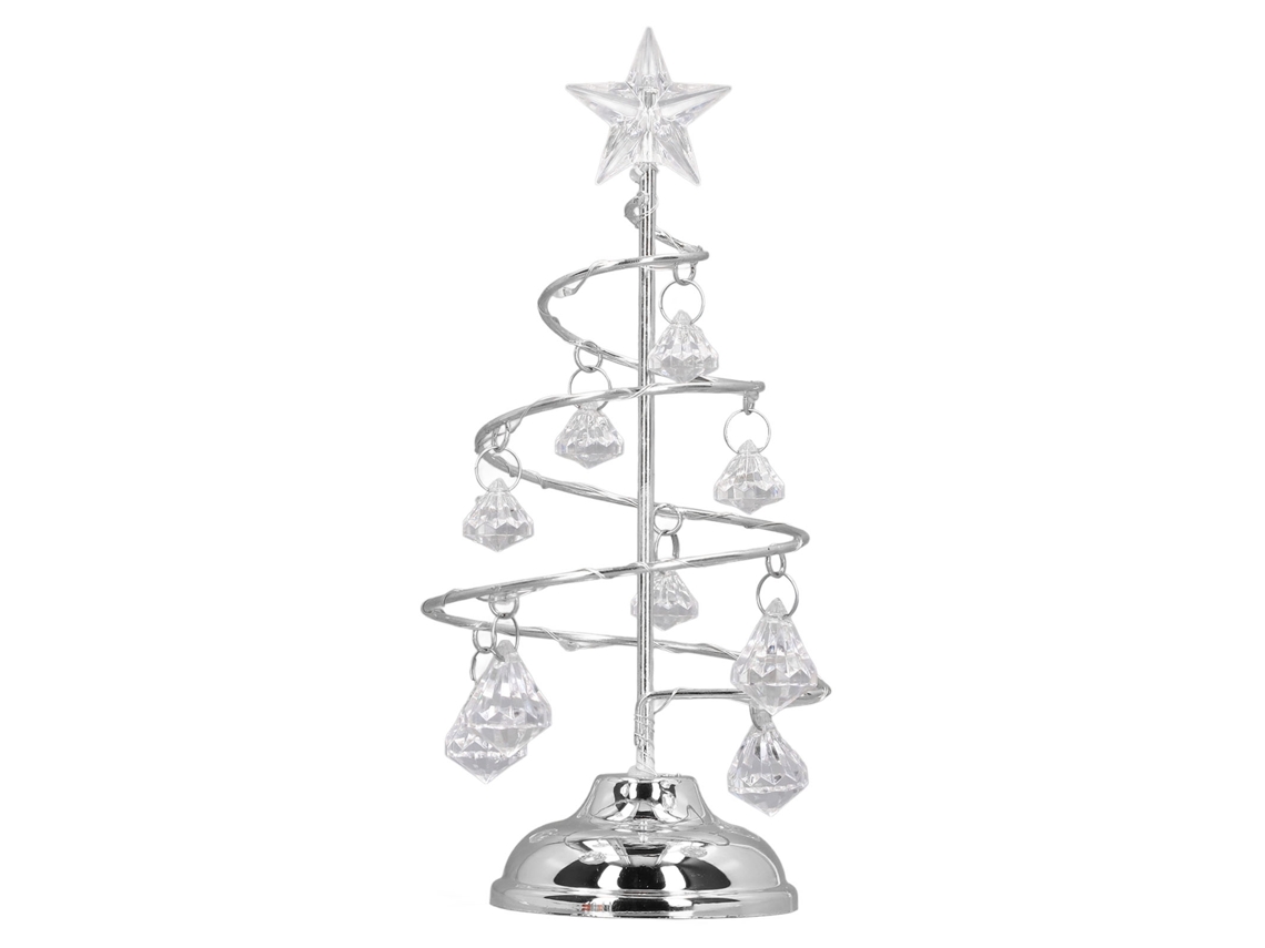 Luz decorativa LED para árbol de Navidad, plateada, luz blanca